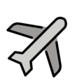 airplane on platform OpenMoji