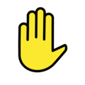 raised hand on platform OpenMoji