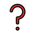 red question mark on platform OpenMoji