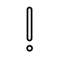 white exclamation mark on platform OpenMoji
