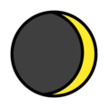 waxing crescent moon on platform OpenMoji