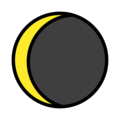 waning crescent moon on platform OpenMoji