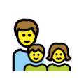 family: man, girl, boy on platform OpenMoji