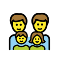 family: man, man, girl, boy on platform OpenMoji