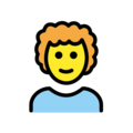 man: curly hair on platform OpenMoji