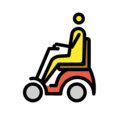 man in motorized wheelchair on platform OpenMoji