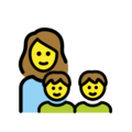 family: woman, boy, boy on platform OpenMoji