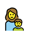 family: woman, boy on platform OpenMoji