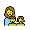 family: woman, girl, boy on platform OpenMoji