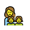 family: woman, girl, girl on platform OpenMoji