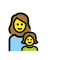 family: woman, girl on platform OpenMoji