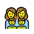 family: woman, woman, boy, boy on platform OpenMoji