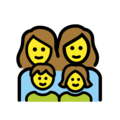 family: woman, woman, girl, boy on platform OpenMoji