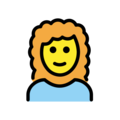 woman: curly hair on platform OpenMoji