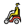 woman in motorized wheelchair on platform OpenMoji