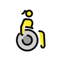 woman in manual wheelchair on platform OpenMoji