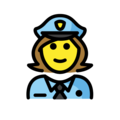 woman police officer on platform OpenMoji