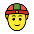 person with skullcap on platform OpenMoji