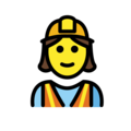 woman construction worker on platform OpenMoji