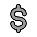 heavy dollar sign on platform OpenMoji