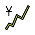 chart increasing with yen on platform OpenMoji