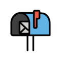 open mailbox with raised flag on platform OpenMoji