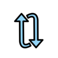 clockwise vertical arrows on platform OpenMoji