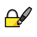 locked with pen on platform OpenMoji