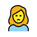 woman frowning on platform OpenMoji