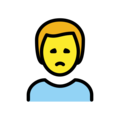 man frowning on platform OpenMoji