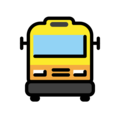 oncoming bus on platform OpenMoji