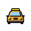 oncoming taxi on platform OpenMoji