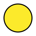 yellow circle on platform OpenMoji