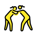 women wrestling on platform OpenMoji