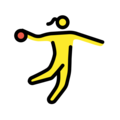 woman playing handball on platform OpenMoji