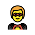 man superhero on platform OpenMoji
