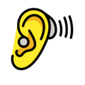 ear with hearing aid on platform OpenMoji