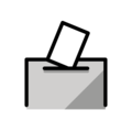 ballot box with ballot on platform OpenMoji