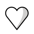 white heart on platform OpenMoji