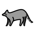 raccoon on platform OpenMoji