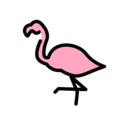 flamingo on platform OpenMoji