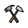 hammer and pick on platform OpenMoji