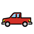 pickup truck on platform OpenMoji