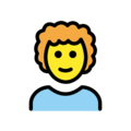 person: curly hair on platform OpenMoji