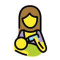woman feeding baby on platform OpenMoji