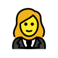 woman in tuxedo on platform OpenMoji