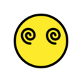 face with spiral eyes on platform OpenMoji