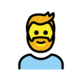 man: beard on platform OpenMoji