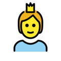 person with crown on platform OpenMoji