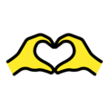heart hands on platform OpenMoji